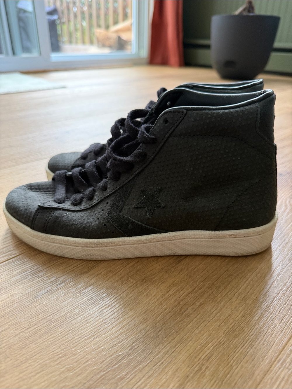 Converse Black High-Top Sneakers with White Sole
